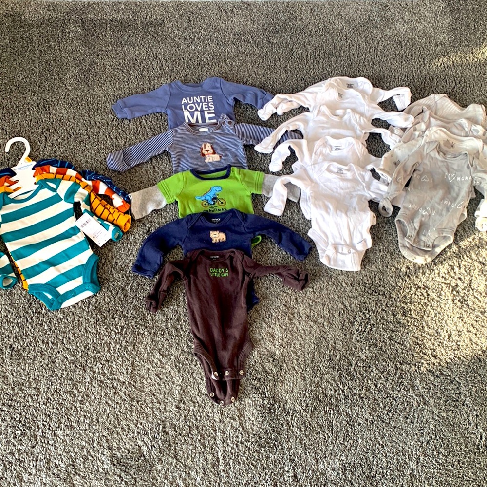 Newborn Long Sleeve Onesie Lot
